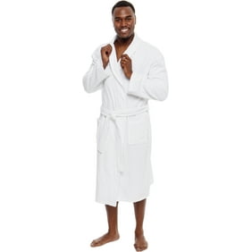 Ross Michaels Mens Lightweight Cotton Terry Robe Luxury Bathrobe w//Contrast Piping